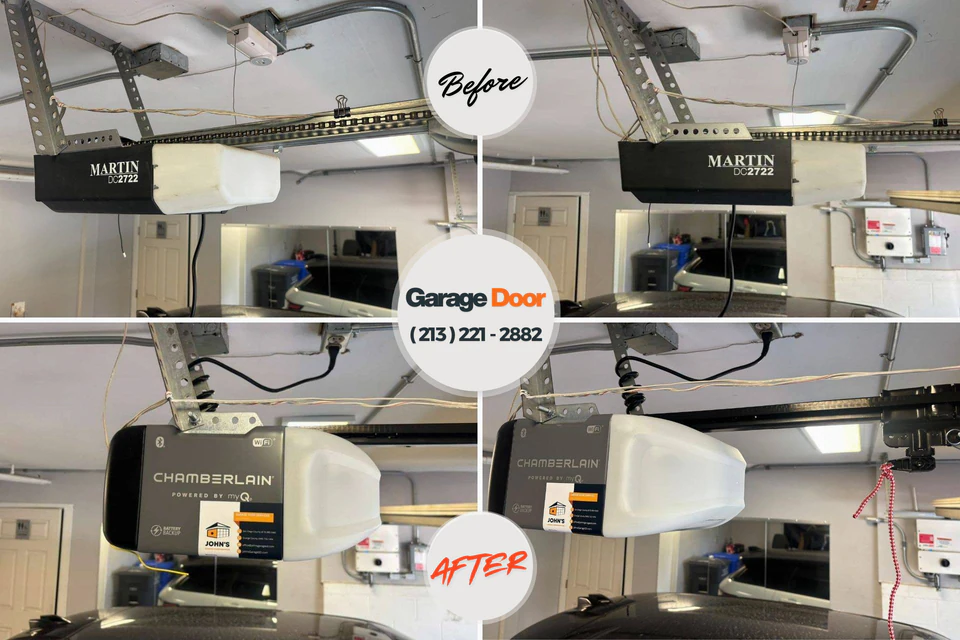 Before and after: garage door installation Lewistown, IL